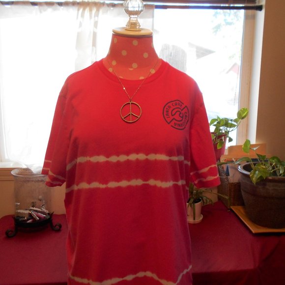 Aeropostale Crew T-Shirt L Tie Dye Hot Pink White - Picture 6 of 16